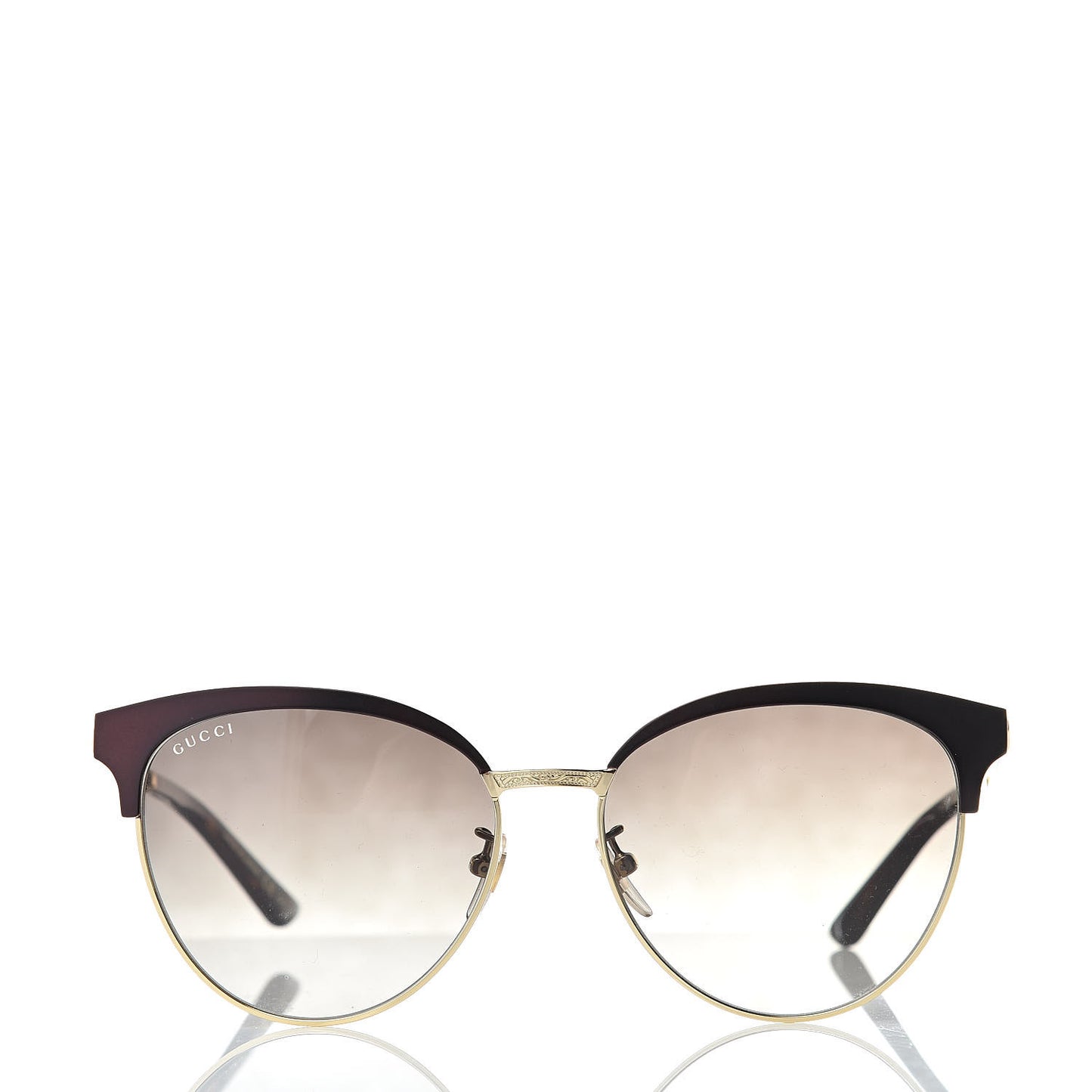 Round Metal GG0074S Sunglasses Black Gold