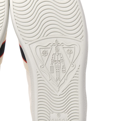 Gucci Calfskin Stripe Womens New Ace Sneakers 36.5 New Mystic White Ecru Red Flame 6 of 10
