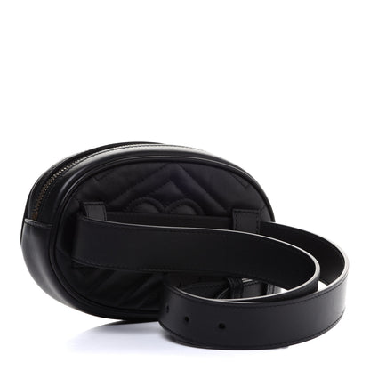 Gucci Calfskin Matelasse GG Marmont Belt Bag 95 38 Black 3 of 12