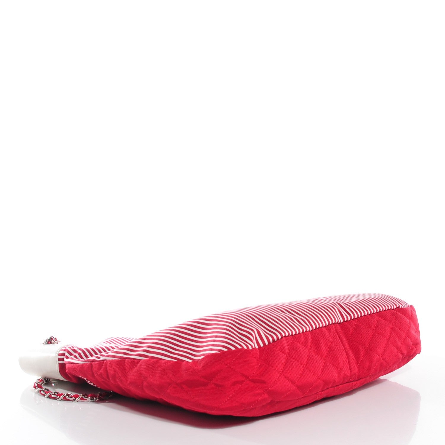 Chanel Grosgrain Striped Tote Red White 5 of 8