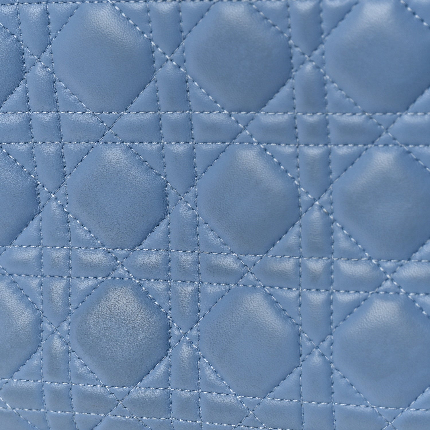 Christian Dior Lambskin Cannage Medium Bi-Color Lady Dior Blue Gray 10 of 11