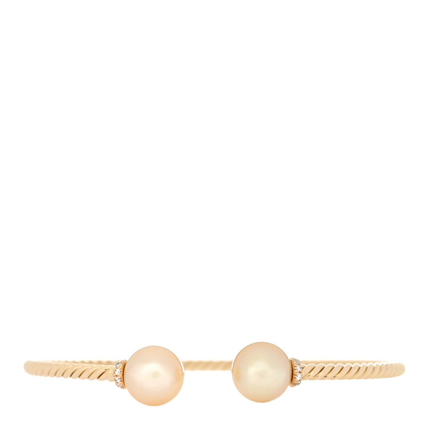 18K Yellow Gold Diamond South Sea Golden Pearl 9mm Solari Bracelet
