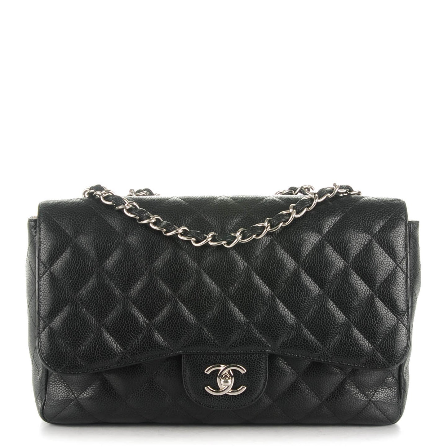 Caviar Quilted Jumbo Single Flap Black