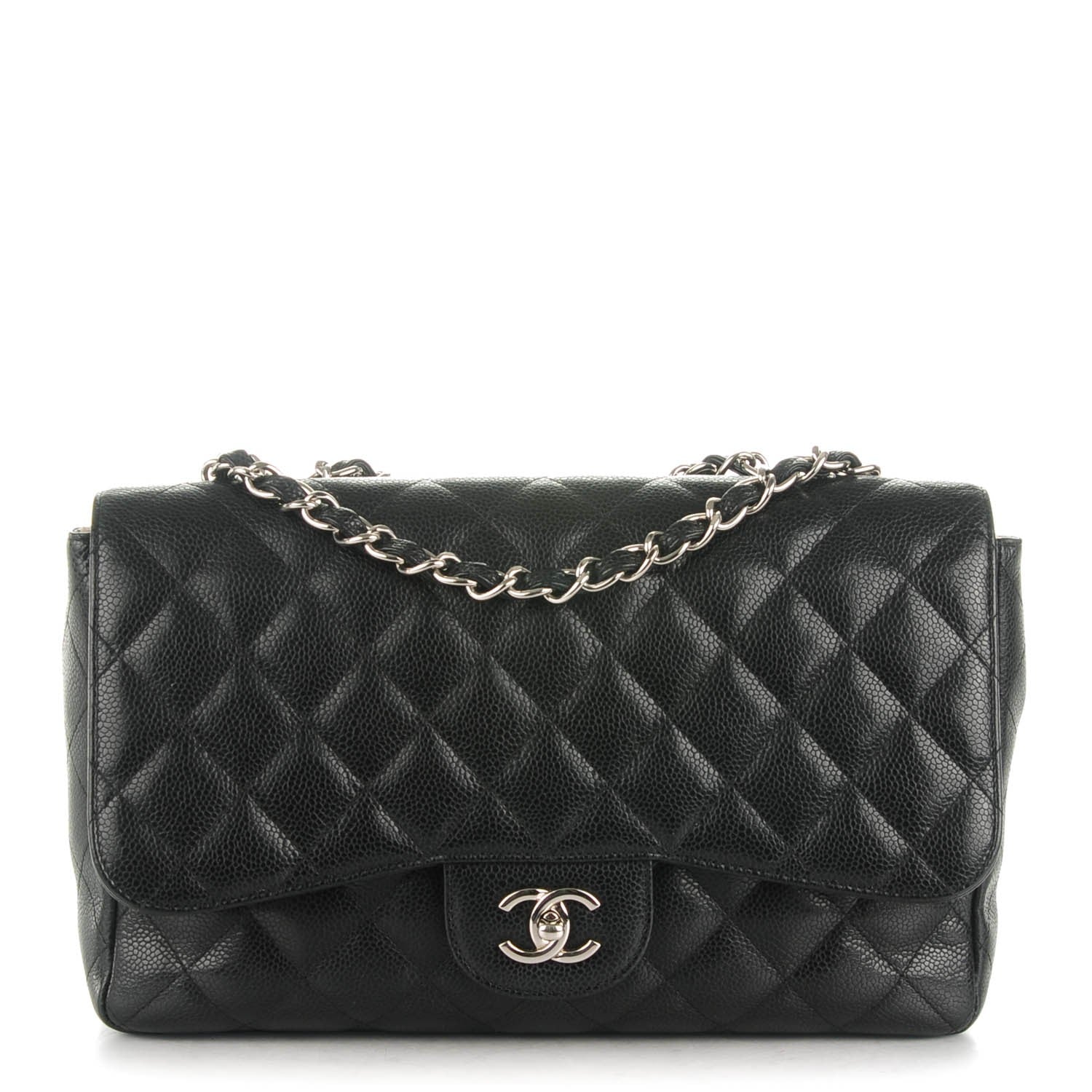 Chanel Caviar Quilted Jumbo Single Flap Black 1 of 8