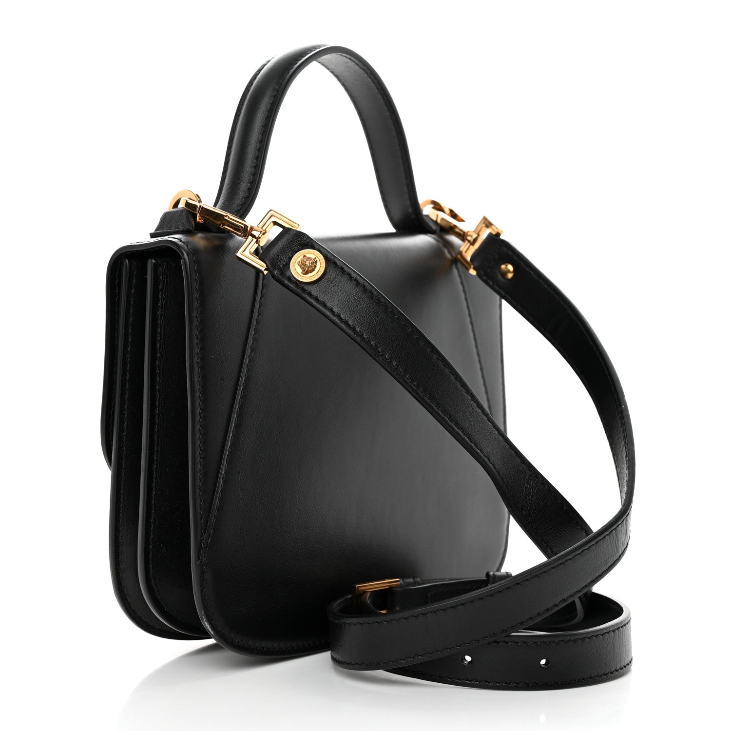 Versace Vitello Barocco Virtus Small Top Handle Shoulder Bag Black 3 of 18