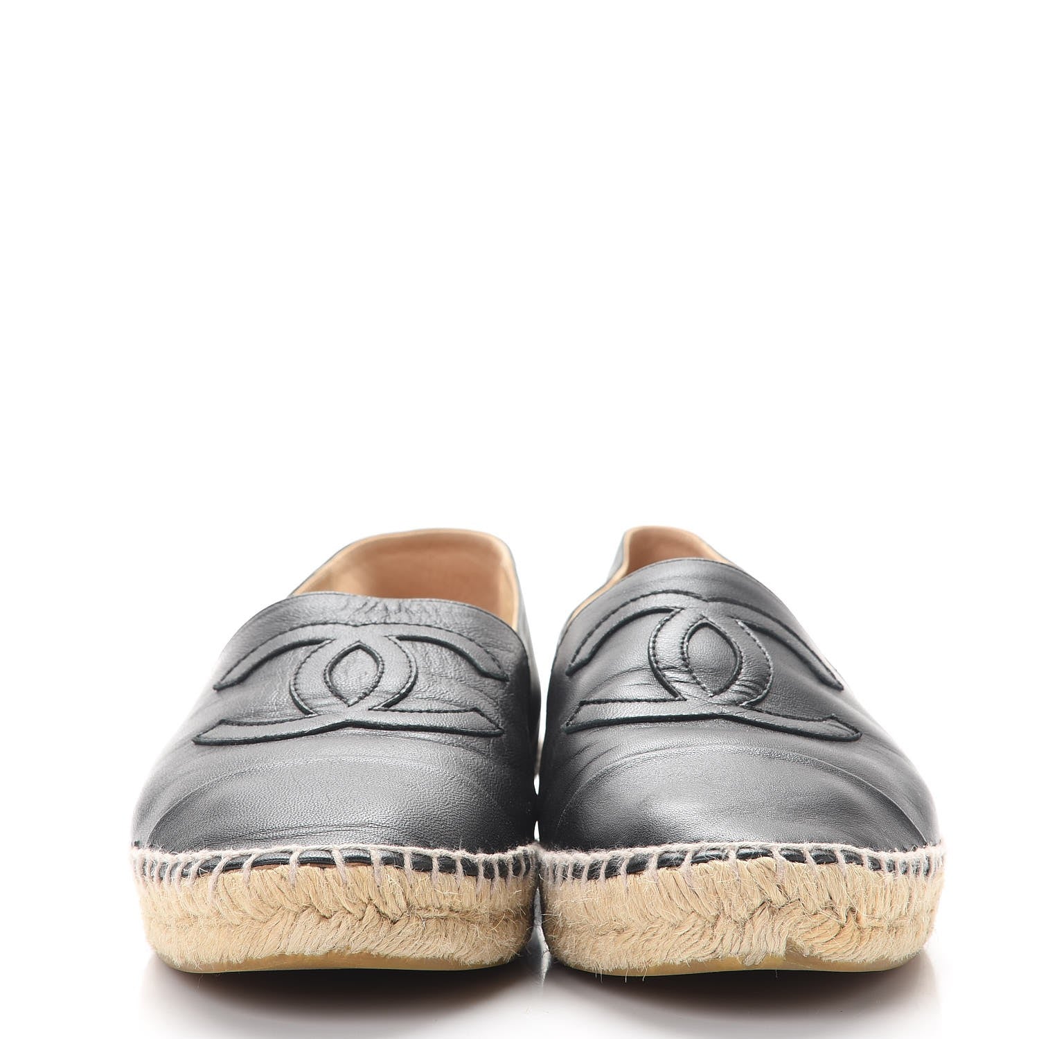 Chanel Lambskin CC Espadrilles 42 Black 2 of 16