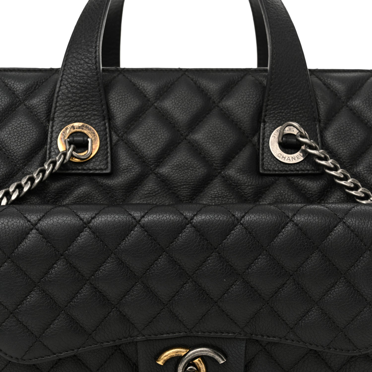 Chanel Caviar Quilted Large Casual Pocket Tote Black 8 of 12