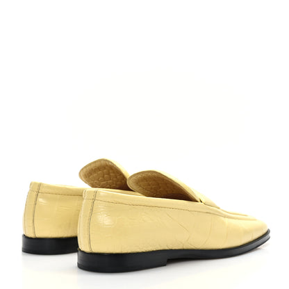 Bottega Veneta Patent Crocodile Embossed Loafers 36 Butter 4 of 7