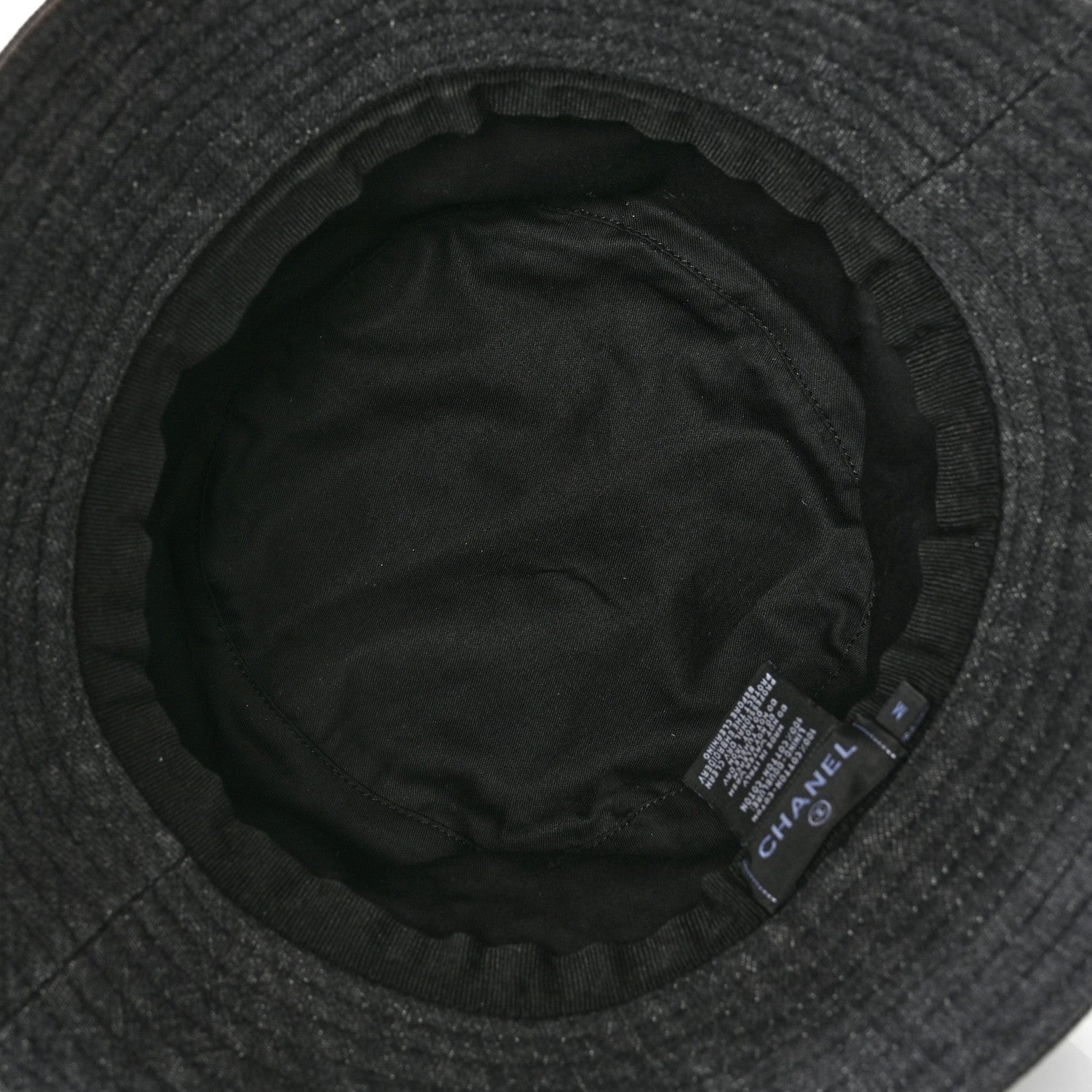 Chanel Fabric Logo Bucket Hat M Grey 7 of 10