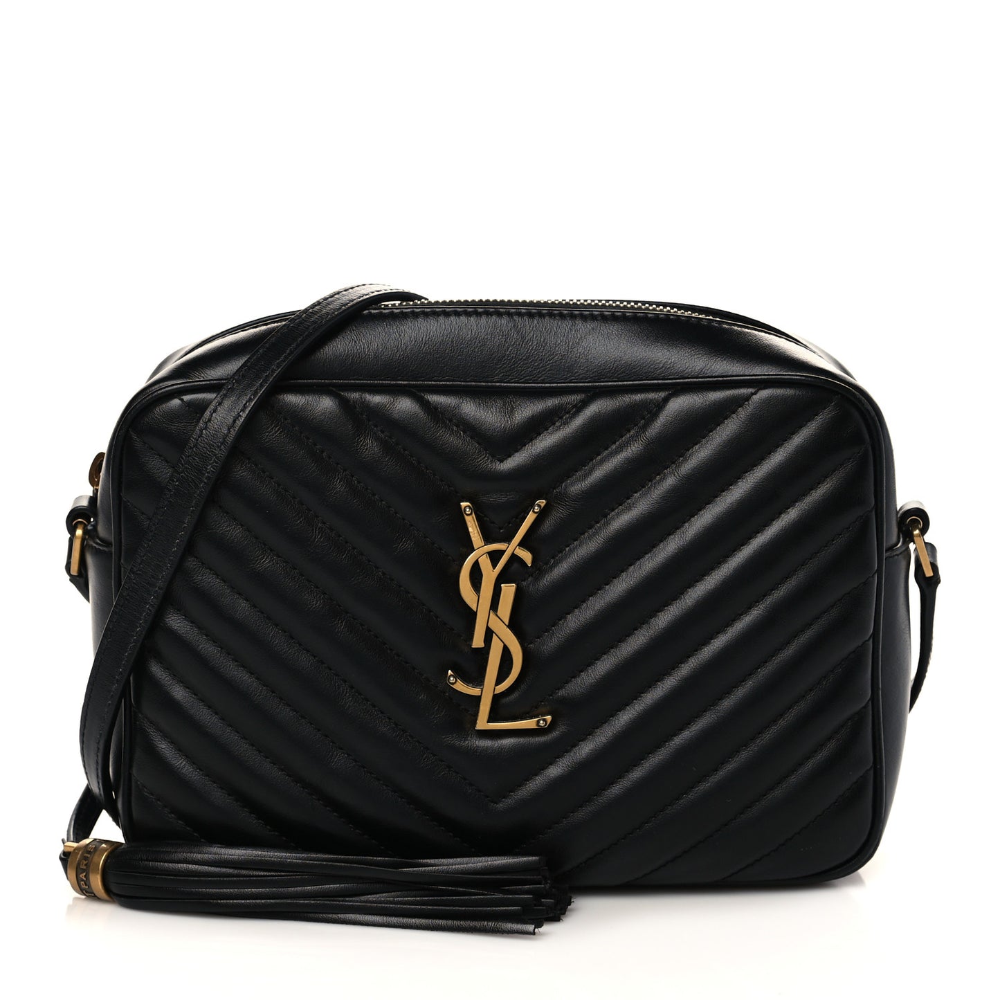 Calfskin Matelasse Monogram Lou Camera Bag Black