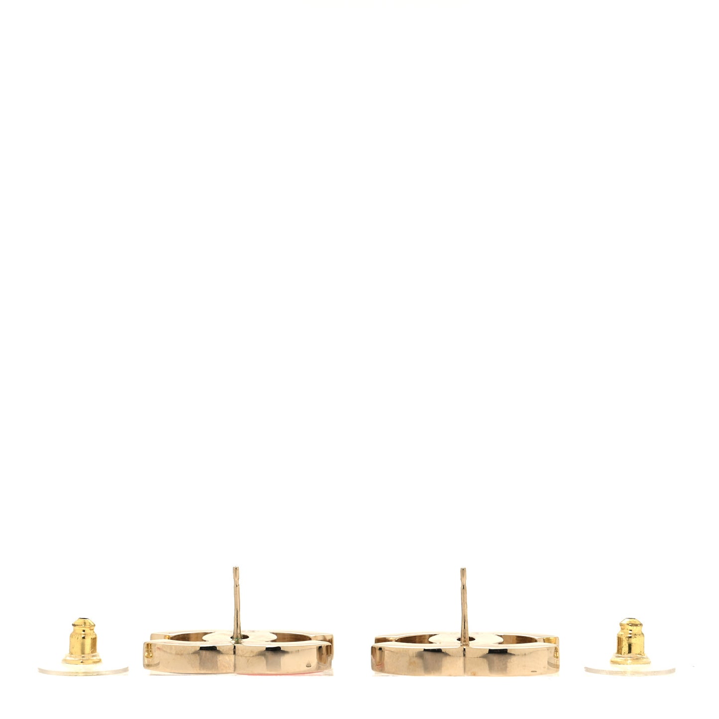 Enamel Large CC Earrings Black Pink