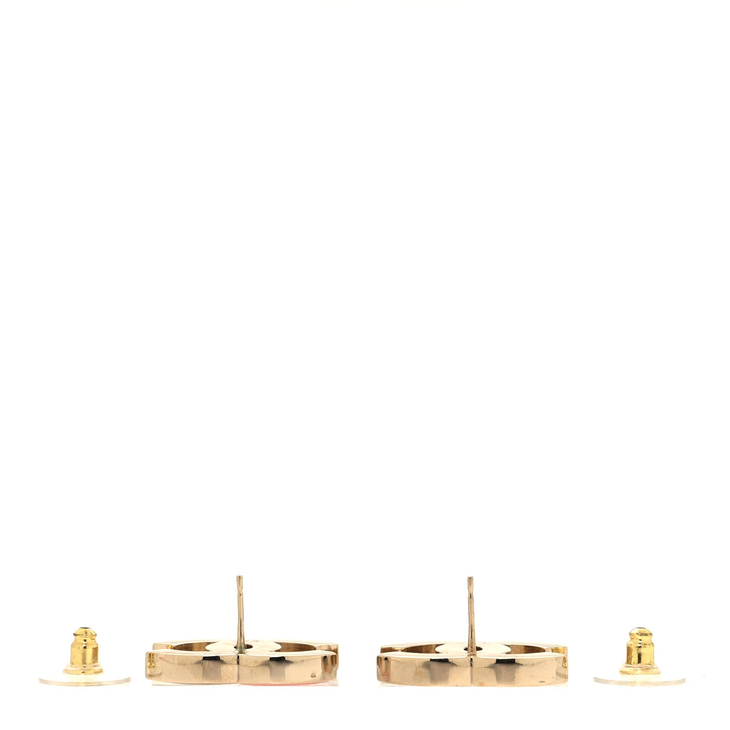 Chanel Enamel Large CC Earrings Black Pink 3 of 4