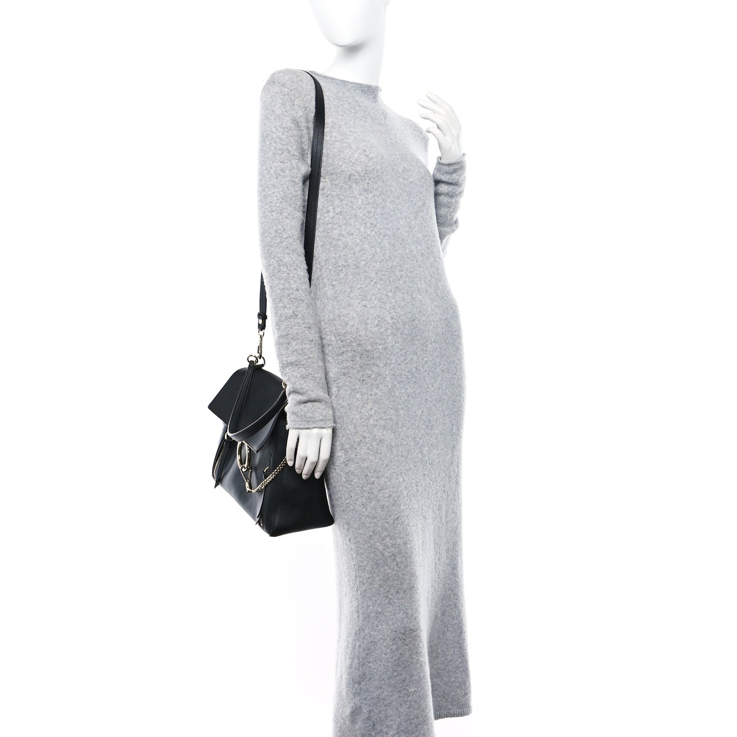 Calfskin Medium Faye Day Shoulder Bag Black