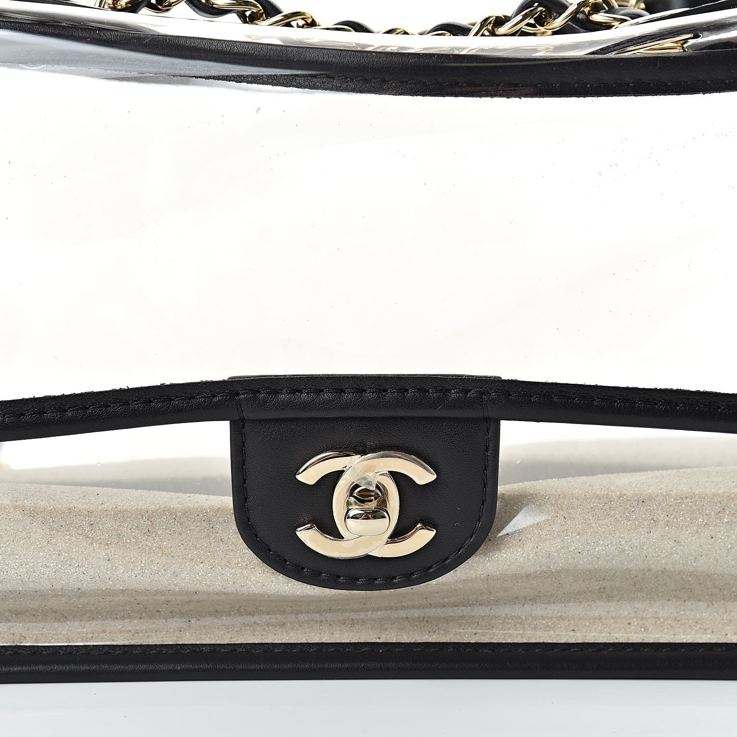 Chanel Lambskin PVC Sand By The Sea Flap With Pearl Strap Black 8 of 11