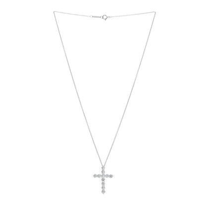 Tiffany Platinum Diamond Large Cross Pendant Necklace 3 of 4