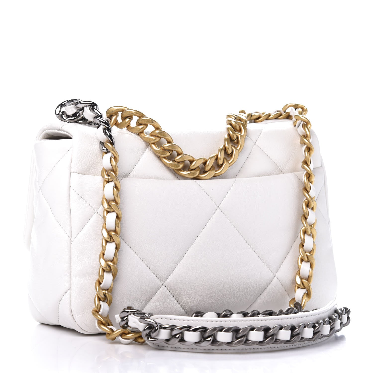 Chanel Goatskin Quilted Medium 19 Flap White 3 of 11