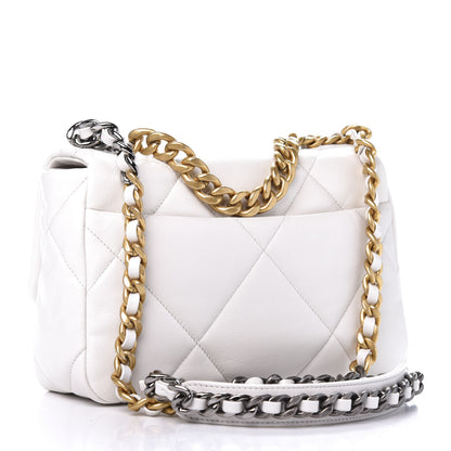 Chanel Goatskin Quilted Medium 19 Flap White 3 of 11