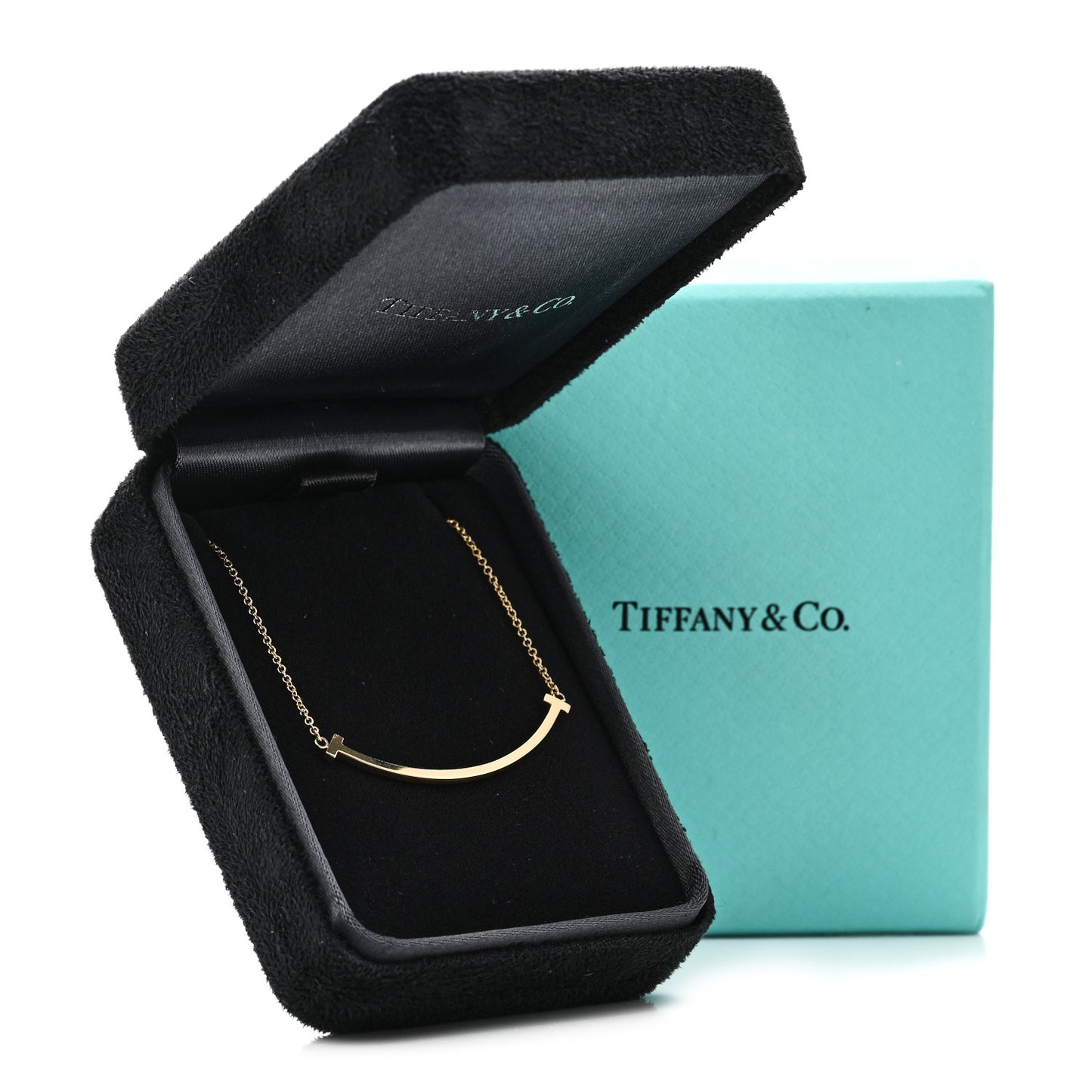 18K Yellow Gold Small T Smile Pendant Necklace