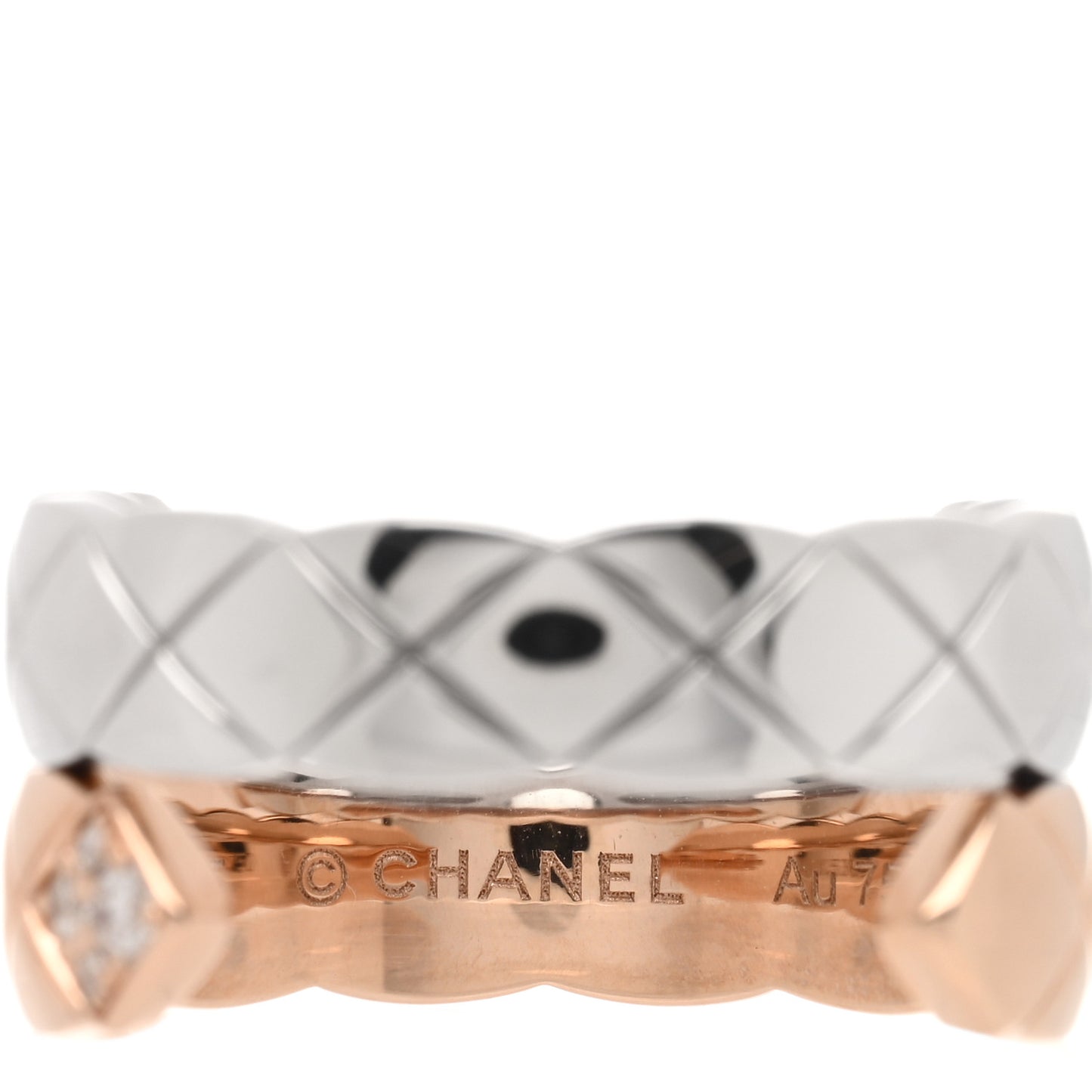 18K White Beige Gold Diamond Coco Crush Toi et Moi Ring 52 6