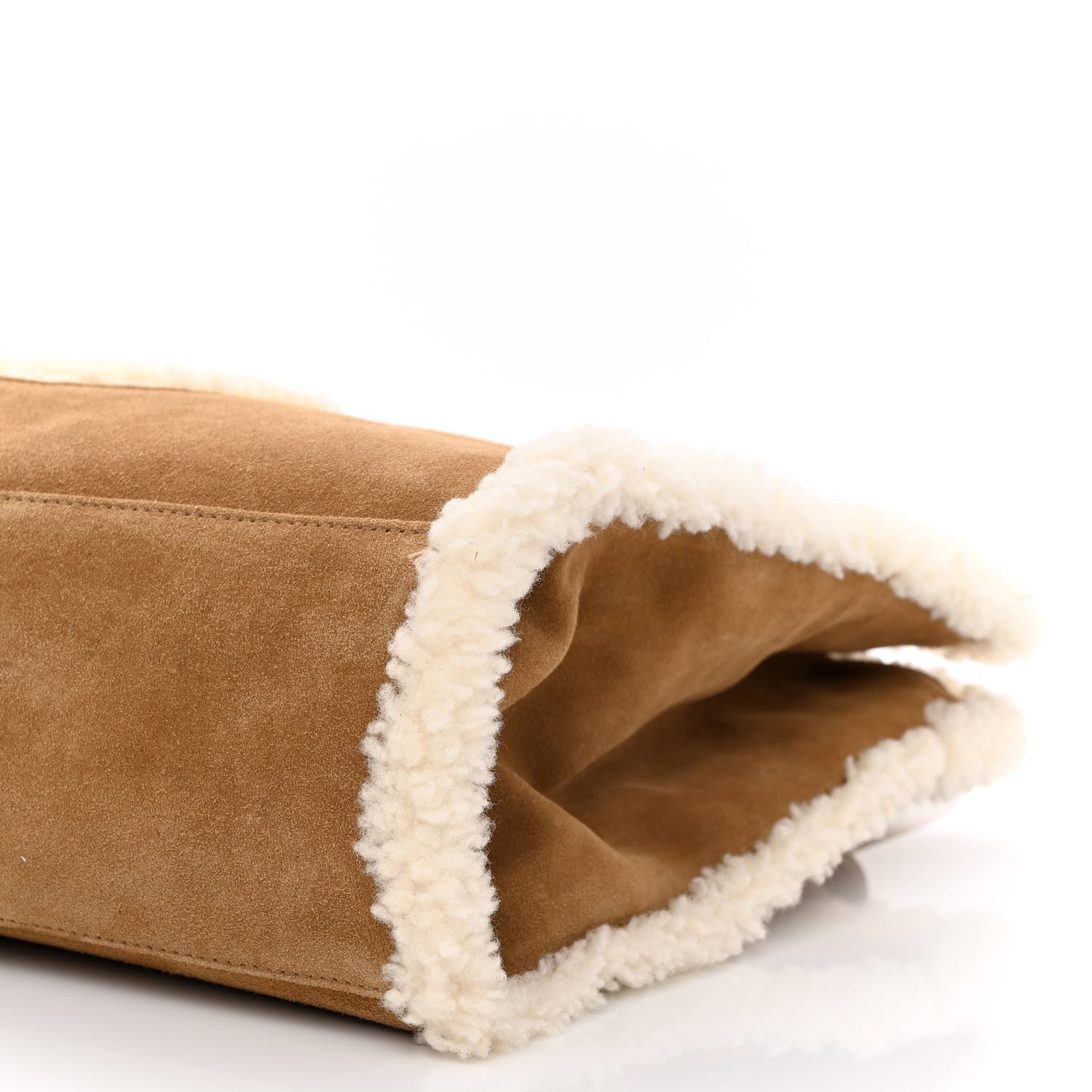 Telfar X UGG Suede Shearling Medium Shopping Bag Chestnut 11 of 11