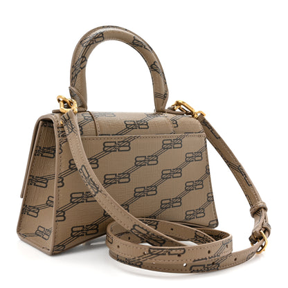 Balenciaga Coated Canvas BB Monogram Hourglass Top Handle Bag XS Beige Brown 2 of 11