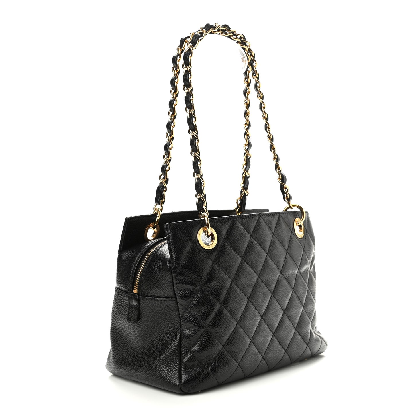 Caviar Quilted Petit Timeless Tote PTT Black