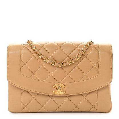 Chanel Lambskin Quilted Medium Single Flap Beige 1 of 15