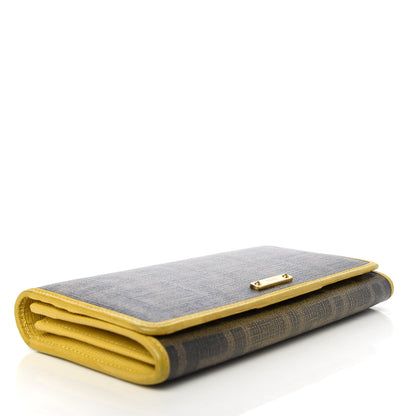 Fendi Zucca Spalmati Vitello Elite Continental Wallet Tobacco Yellow 4 of 9