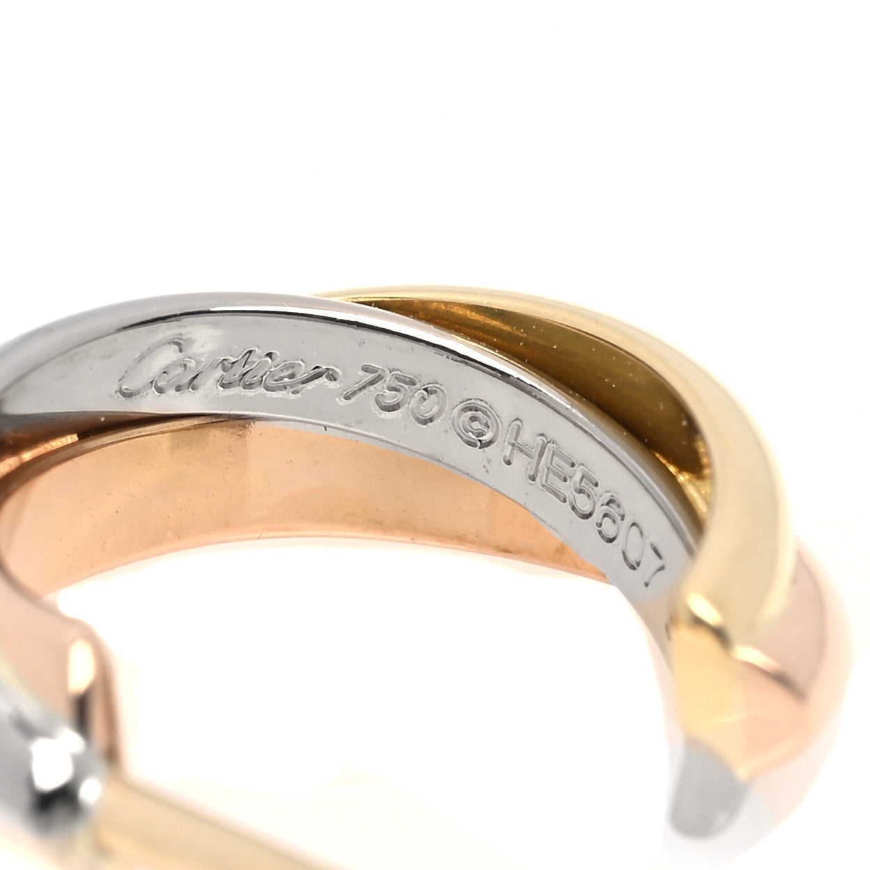 Cartier 18K Pink Yellow White Gold Small Trinity Hoop Earrings 5 of 6