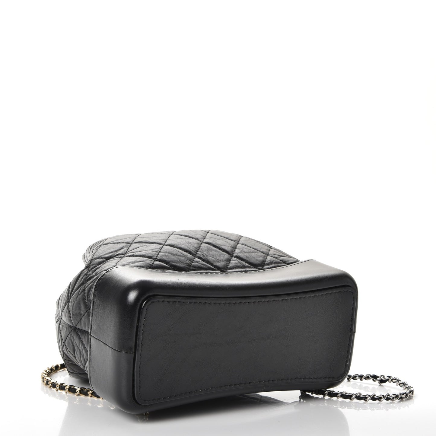 Aged Calfskin Quilted Gabrielle Backpack Black
