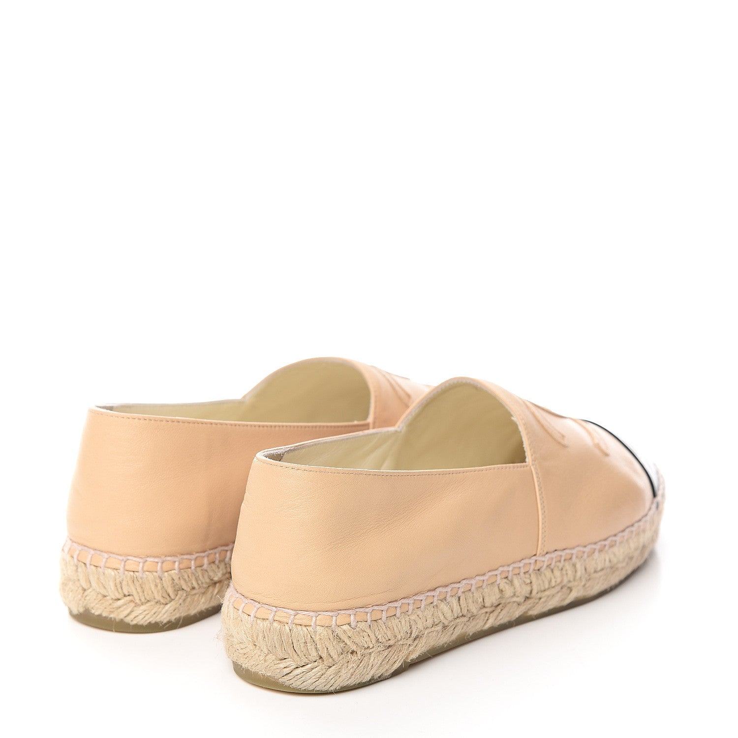 Chanel Lambskin CC Espadrilles 38 Beige Black 4 of 13