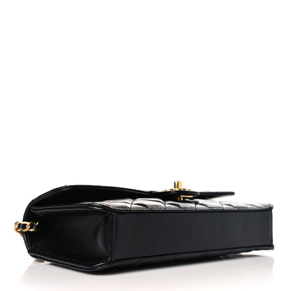 Chanel Shiny Lambskin Quilted Flap Clutch Bag Black 4 of 9