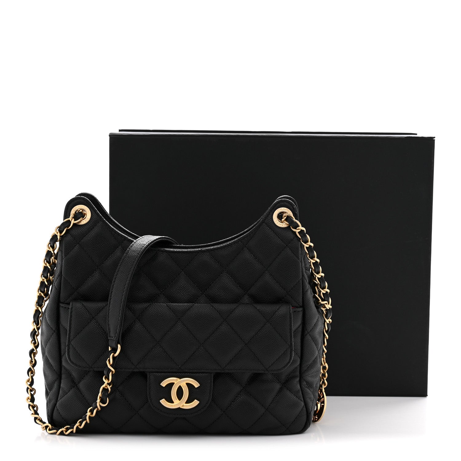 Chanel Caviar Quilted Wavy CC Hobo Black 12 of 12