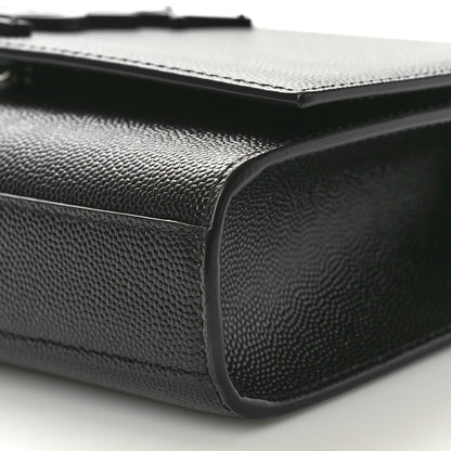 Saint Laurent Grain De Poudre Small Monogram Monochrome Kate Satchel Black 10 of 10