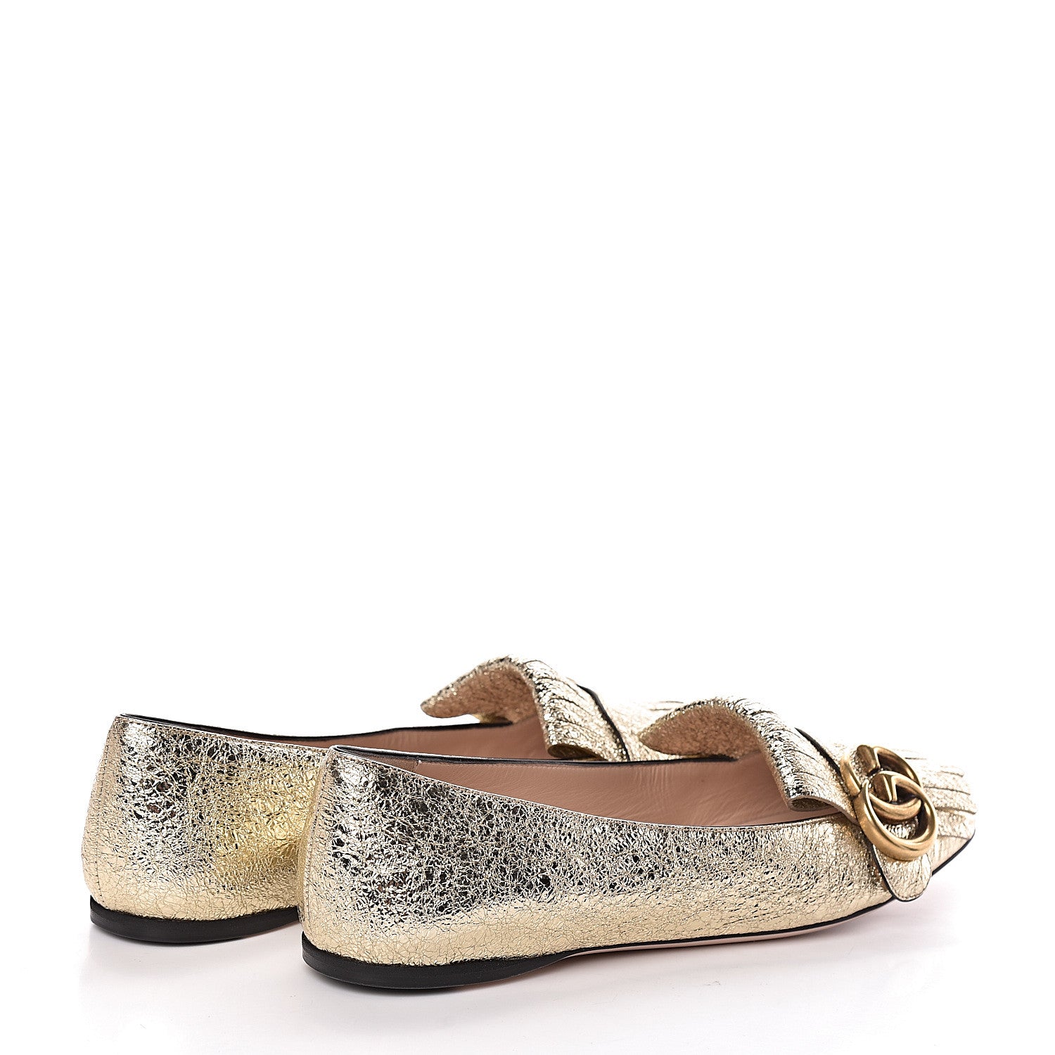 Gucci Galassia GG Marmont Fringe Flats 36 Platino 4 of 8