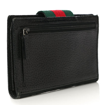 Gucci Monogram Grained Calfskin Ladies Web Continental Wallet Black 3 of 22
