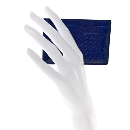 Tom Ford Python Embossed Calfskin Card Holder Yves Blue 2 of 7