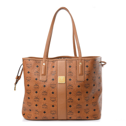 MCM Visetos Medium Liz Reversible Shopper Tote Cognac 1 of 20