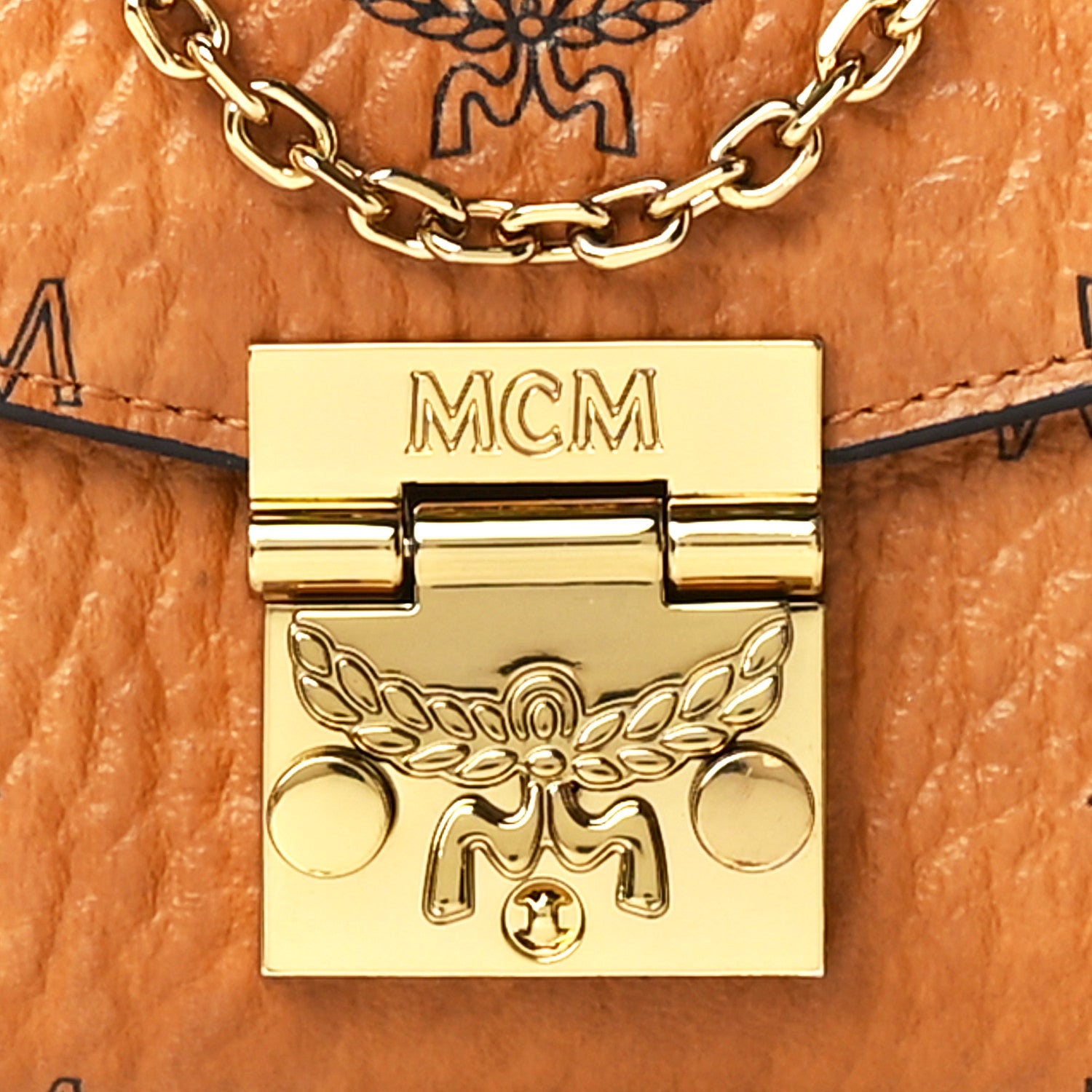 MCM Visetos Large Patricia Wallet On Chain Cognac 7 of 12