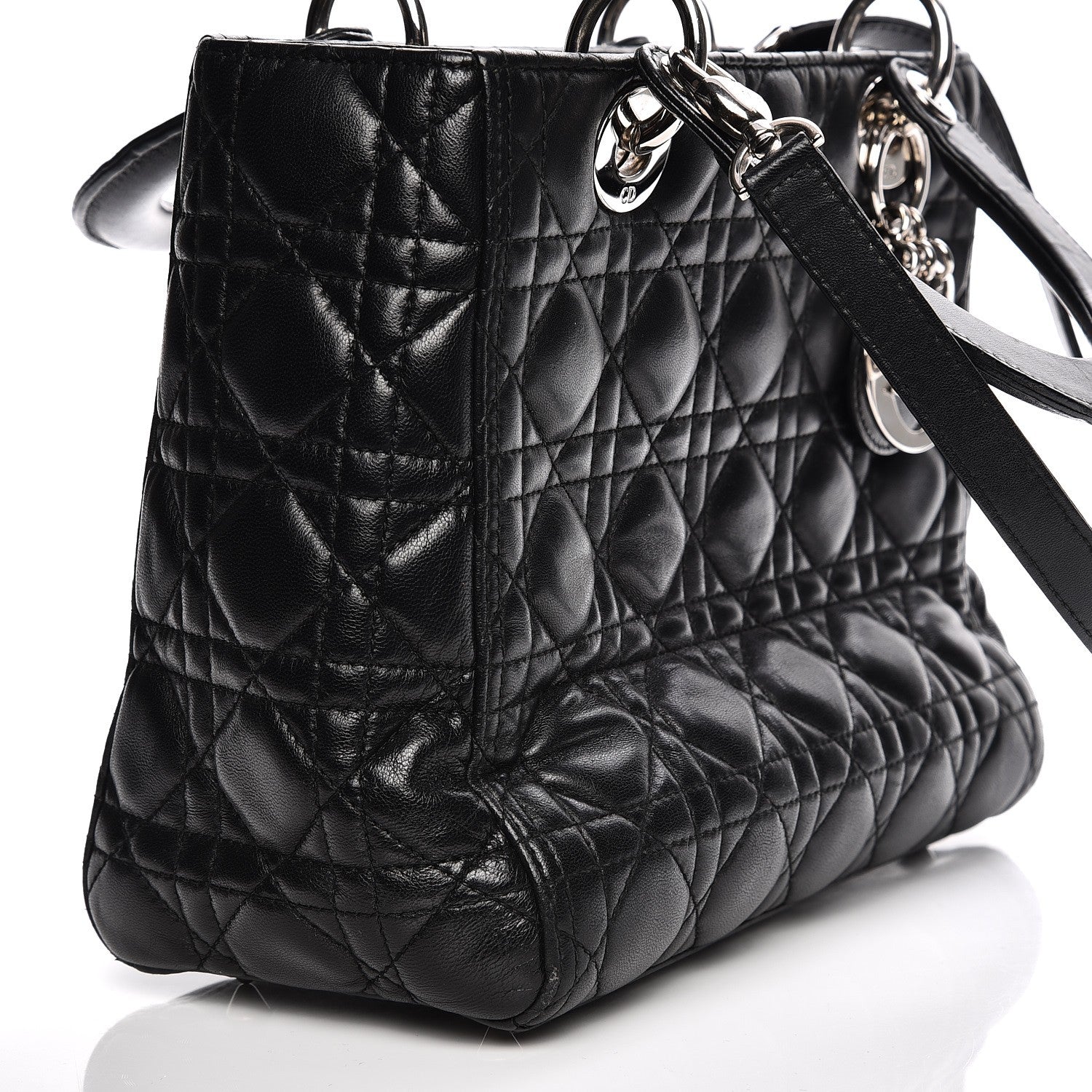 Christian Dior Lambskin Cannage Medium Lady Dior Black 8 of 16