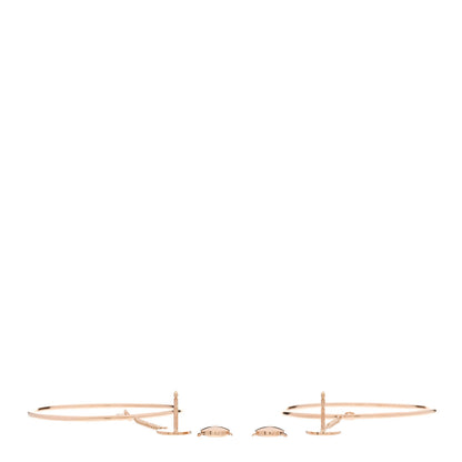 Hermes 18K Rose Gold Diamond Ex-Libris Earrings 3 of 5