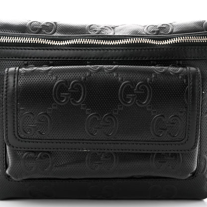 Gucci Calfskin GG Tennis Embossed Pocket Belt Bag Black 8 of 11