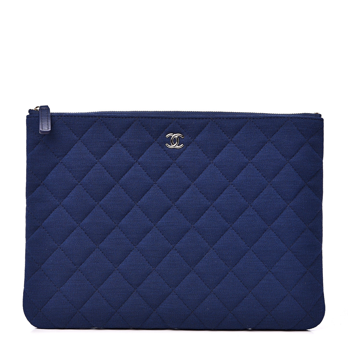 Jersey Quilted Medium Cosmetic Case Blue