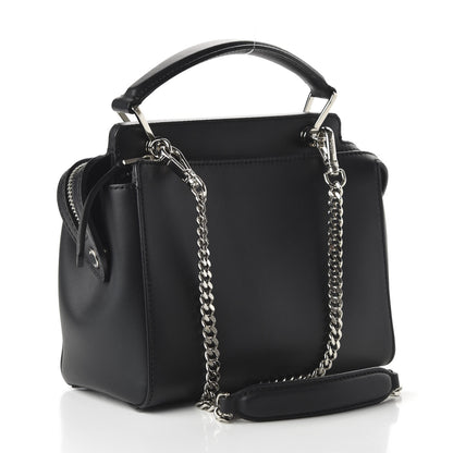 Fendi Vitello Baltico Dolce Nappa Lace Up Small Dotcom Click Chain Satchel Black 3 of 9