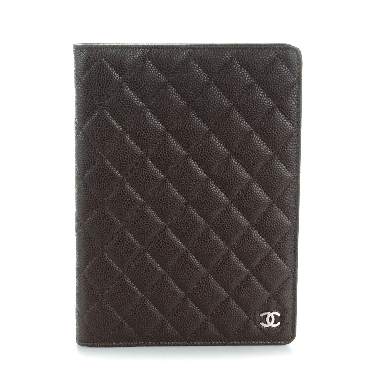 Caviar Quilted Notebook Dark Brown