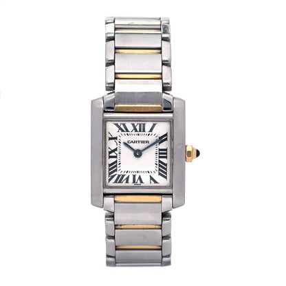 Cartier Stainless Steel 18K Yellow Gold 20mm Tank Francaise Quartz Watch 1 of 7