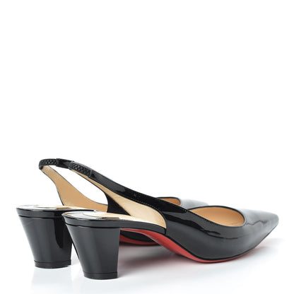 Christian Louboutin Patent Karelli 45 Slingback Pumps 40 Black 4 of 14