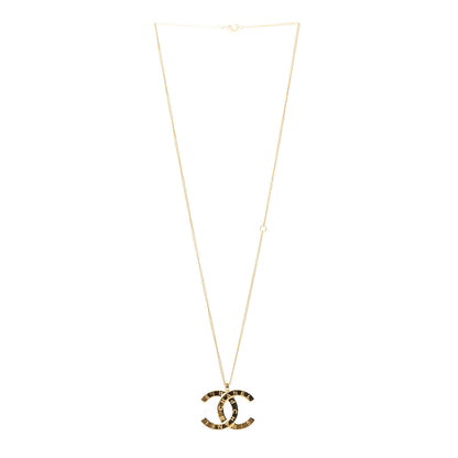 Chanel Metal CC Paris Button Necklace Gold 3 of 5