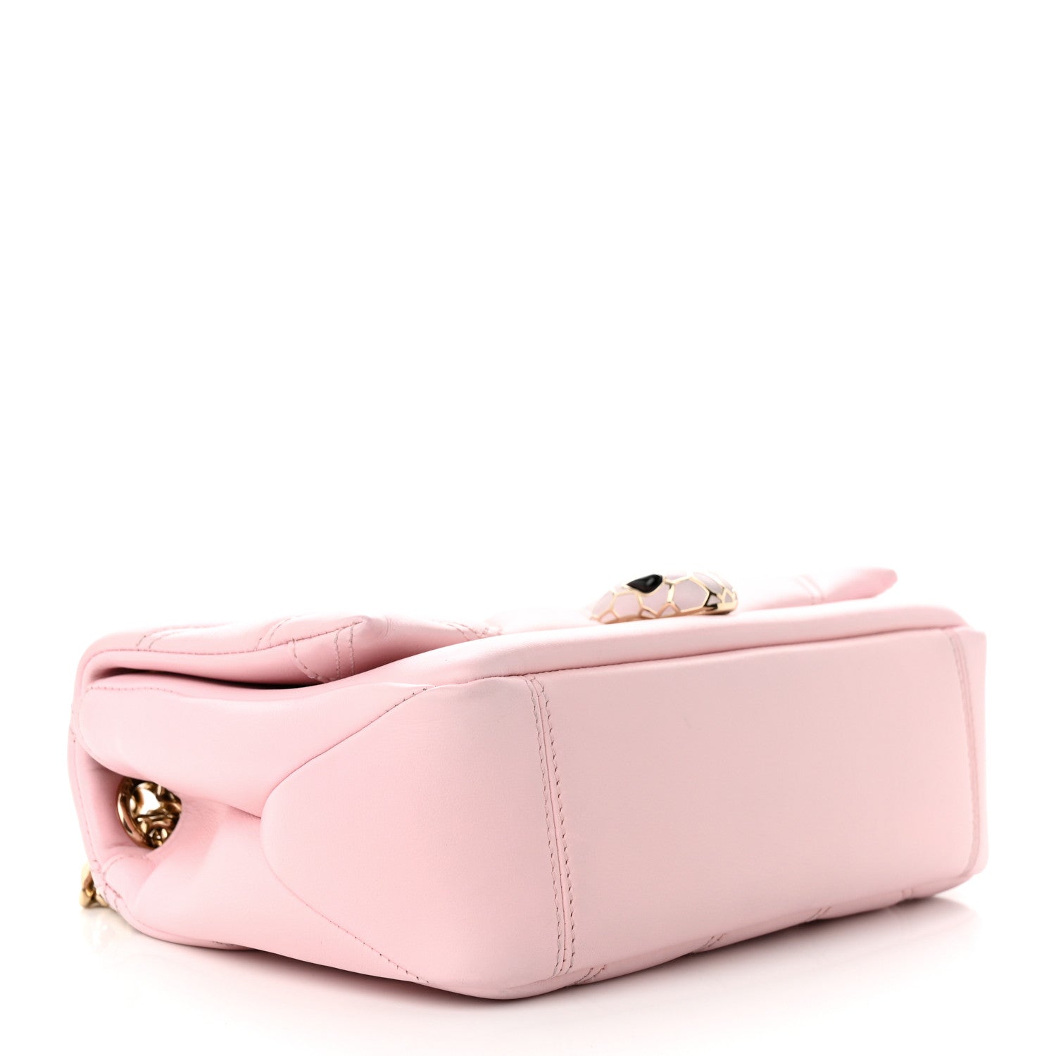 Bulgari Calfskin Matelasse Small Serpenti Cabochon Shoulder Bag Pink 4 of 10