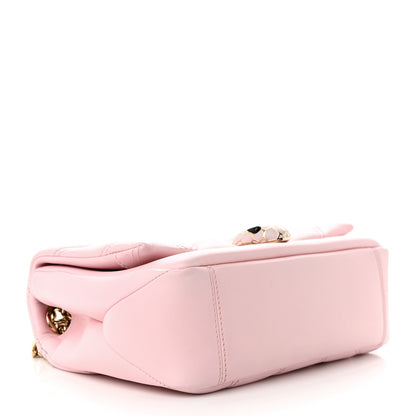Bulgari Calfskin Matelasse Small Serpenti Cabochon Shoulder Bag Pink 4 of 10